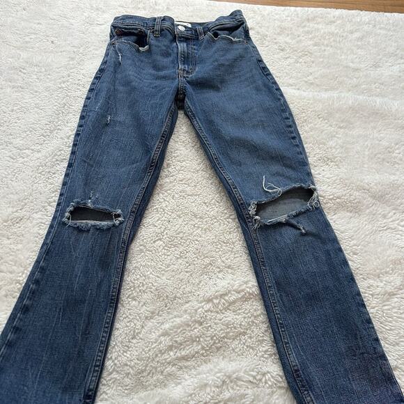 Abercrombie & Fitch The Skinny High Rise‎ Women Distressed Cotton Blue Size 26 - Picture 6 of 8
